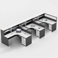 Poste de travail de bureau moderne en bois acoustique pour 4 à 10 personnes avec cloison modulaire, mobilier commercial écologique