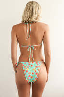 Ensemble bikini triangle à imprimé floral tropical, bretelles croisées, maillot de bain 2 pièces avec breloque étoile de mer, color block réversible pour femme