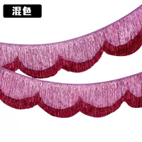Rideau de fond métallique en forme d'arche, jupe de table à franges brillantes en feuille métallique, décoration de fête, couleur personnalisée, fabricant en gros