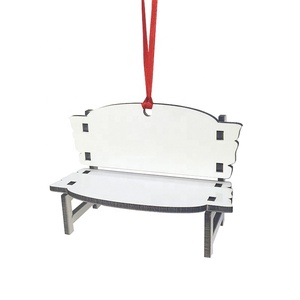 2023 Customized Logo Memorial Chair Xmas Tree <strong>Decoration</strong> Ornaments Sublimation Blank <strong>Bench</strong> <strong>Christmas</strong> Ornament