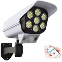 Caméra de surveillance solaire Dusk Pseudo avec 77 LED, détecteur de mouvement, éclairage mural de sécurité, indice de protection IP65, petite taille, en plastique, pour jardin extérieur, télécommande