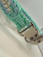 Collier pour chien en paracorde de luxe, fait main, tressé, avec breloque cœur, collier pour animal de compagnie en macramé, collier pour chien kawaii pastel