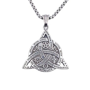 Collier en acier inoxydable avec symbole viking, pendentif géométrique, cadeau pour homme, bijoux 2160132 - Product Image 1