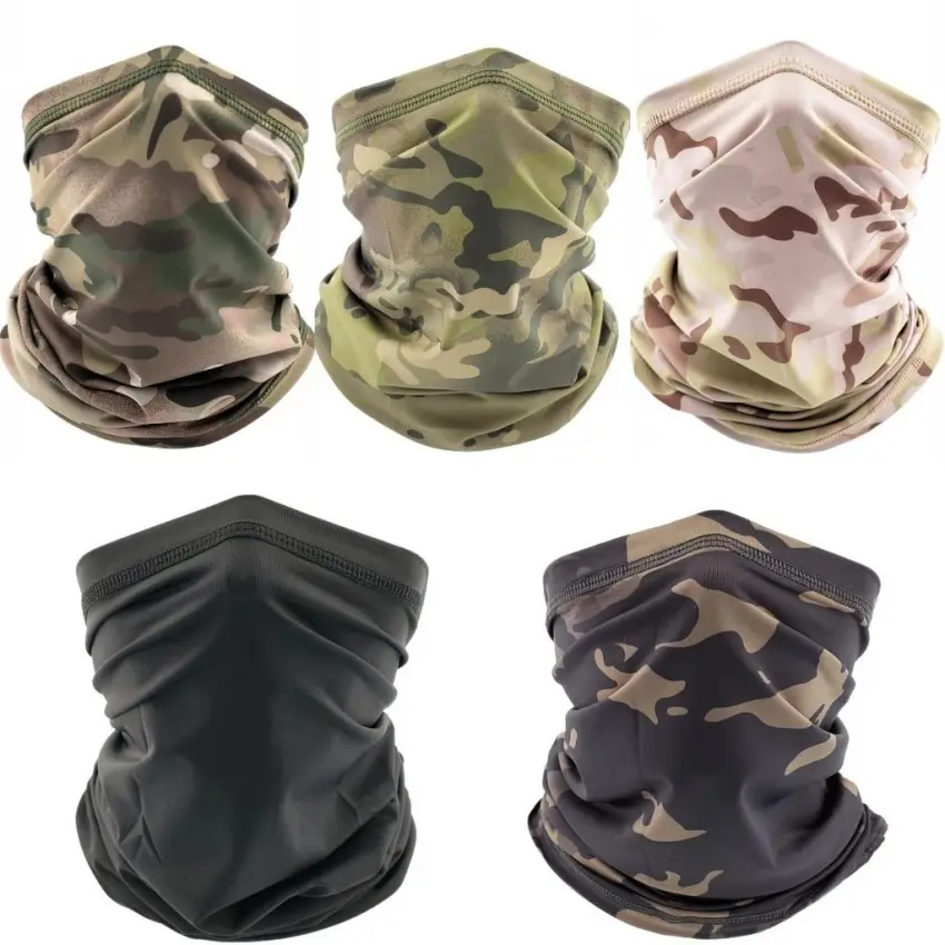 Custom Design Camo Winter Vismasker Polyester Hoofd Sjaal Hals Gaiters Motorfiets Sport Hoofdband Buff Print Logo Gezicht Bandana