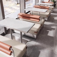Banc de Restaurant en cuir en métal moderne commercial canapé meubles stand siège Table chaise ensemble salle à manger cafés restauration rapide