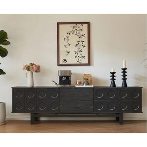 ארון אחסון לסלון, רב מכר, מינימליסטי, וינטג', מעץ מלא, מעמד טלוויזיה מעץ אלון אדום - Product Image 1