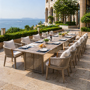 Set da Pranzo per Esterni in Alluminio con Tavolo e Sedie per Hotel e Ristoranti, per 8-12 Persone - Product Image 3