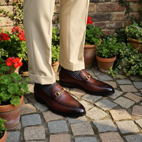 Nouveaux Mocassins Homme en Cuir Véritable Faits Main, Respirants, Style Britannique, pour Bureau, Carrière, Mariage, Rehaussant la Taille