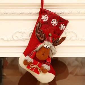 Chaussettes de noël, sac d'ornement, grandes, pour cadeau de bonbons, vente en gros, nouveauté - Product Image 4