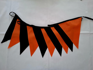 Guirlande de bannière d'Halloween faite à la main, personnalisée, noire et <span class=keywords><strong>orange</strong></span>, style shabby chic - Product Image 1