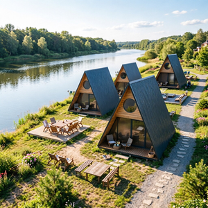 Casa Prefabricada Triangular China para Proyecto Hotelero, <span class=keywords><strong>Campamento</strong></span> Glamping y Vivienda Modular de Exportación - Product Image 1