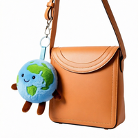 Porte-clés en peluche 3D Terre, pendentif rond en peluche, émulation planètes Lune Soleil Mars, pendentif de sac à dos en peluche