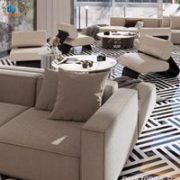 Nouvelle Arrivée 2026 Carrelage en Porcelaine Mate 800x800mm Motif AB Noir Blanc Labyrinthe Moderne pour Salon Salle de Bain Couloir