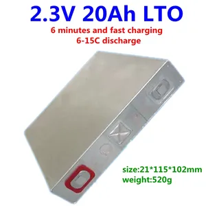 LTO-Batería de titanato de litio de 2,4 V y 20AH, sistema de almacenamiento de energía para coche, barco, estrella, EV, 6C, 120A, descarga, bricolaje, 12v, 36V, 48V