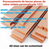 Barre omnibus en cuivre T2/T3 sur mesure, barre omnibus de mise à la terre 40/50/60mm 1M, barre plate nickelée, pièce de contact haute intensité en cuivre rouge ZOYSUN