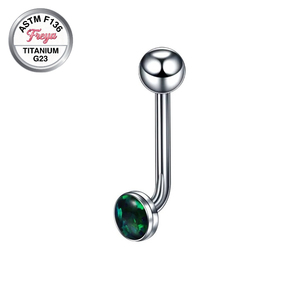 Barre courbée en titane de qualité implantable 14G avec <span class=keywords><strong>opale</strong></span> incrustée pour piercing génital Christina Venus VCH - Bijou de piercing corporel privé - Product Image 4