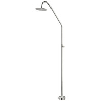 Colonne de douche murale Weihao en nickel brossé, système de douche extérieur à eau froide, ensemble de douche en céramique avec tube en acier inoxydable