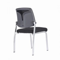 Lot de 6 chaises de formation empilables en maille noire avec dossier respirant et base chromée à 4 pieds – Sièges peu encombrants pour salle de conférence 699