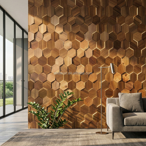 Paneles de Madera Natural de Lujo, Mosaico de Madera Moderno, Diseño de Azulejos de Madera 3D para Revestimiento de Paredes, Personalizable en Cualquier Forma - Product Image 5
