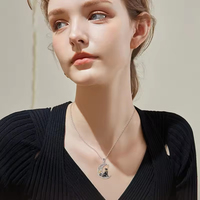 Collar con Colgante de Piedra Ojo de Gato y Plata de Ley 925, Joyería Mística Celestial Personalizada para Mujer, Venta al Por Mayor
