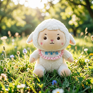 Peluche mouton mignonne de 30 cm en coton doux, poupée faite à la main pour enfants, cadeau de vacances - Product Image 4