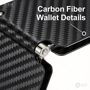 Portefeuille très léger en fibre de carbone tissée à 100 %, style à pois anti-boulochage - Product Image 4
