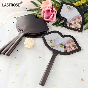 OEM Lip-Shaped Mini <b>Mirror</b> and Private Label Black Pocket Makeup Tool Set Wholesale <b>Small</b> Squared Eyelash Tweezers - Product Image 3