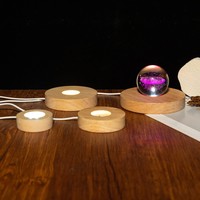 Veilleuse LED 3D USB personnalisée Gravure sur socle en bois blanc chaud RVB pour base en bois Acrylique Socle rectangulaire ovale en bois pour Noël
