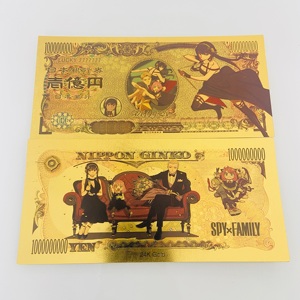 En gros, billets <span class=keywords><strong>de</strong></span> banque à feuille d'or et pièces commémoratives sur le thème <span class=keywords><strong>de</strong></span> l'anime japonais Spy Play House, plaqués or 24K - Product Image 2