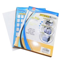 100 feuilles par sachet, papier autocollant brillant/blanc A4 avec doublure de silicone jaune pour l'expédition/l'emballage express