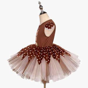 Robe en polyester à imprimé rennes de Noël avec jupe bouffante pour filles, tenue de fête pour enfants et séances <span class=keywords><strong>photo</strong></span> - Product Image 3