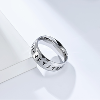 Nouvelle bague en acier inoxydable de style rétro nordique avec runes viking, non décolorante, bijoux de luxe haut de gamme pour homme, porte-bonheur