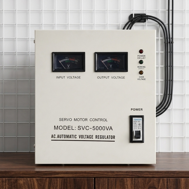 5KVA AC Power Voltage Regulator SVC 5000VA Servo Stabilizer with Input Output Analog Meter