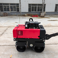 Mini-rouleau compresseur vibrant à double tambour de 600kg-800kg-850kg avec moteur de pompe et système hydraulique complet, vibration 70HZ
