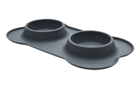 Bol d'alimentation pour animaux de compagnie en gel de silicone pour chats et chiens, design pliable portable à double bol, anti-déversement MJ122