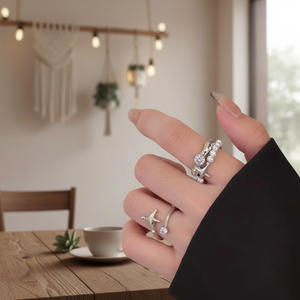 Vendita calda Trending Star della moda oro rosa coppia anelli minimalisti semplice stile Boho Casual 18K gioielli all'ingrosso per coppie - Product Image 3