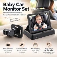 Kamera Cermin Mobil Bayi Lipat, Layar Dashboard, Kursi Bayi Menghadap Belakang, HD 1080P, IR Tahan Air IP69K, Penglihatan Malam