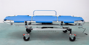 Carro de traslado hospitalario con estructura plegable y superficie separada, camilla de ambulancia, cama de emergencia - Product Image 6