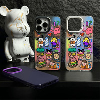 Doodling Graffiti Mignon Dessin Animé IMD UV Peinture Antichoc Housse de Téléphone Accessoires Pour iPhone 16 15 14 13 12 11 Pro Max
