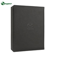 Porte-cartes de visite et porte-documents de voiture en cuir PU noir de luxe Sparty avec logo gaufré
