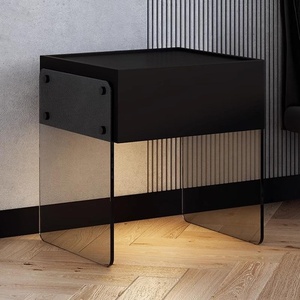 ตู้เก็บของข้างเตียงไม้สไตล์อิตาเลียนมินิมอลโมเดิร์นเรียบง่ายสร้างสรรค์อเนกประสงค์พร้อมกระจกและไฟ LED ประกอบสำเร็จ - Product Image 1