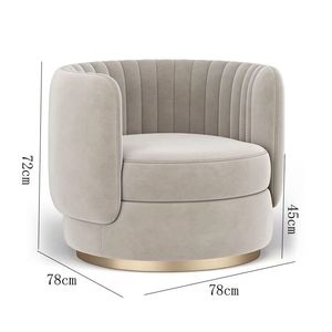 Sillón Giratorio Moderno con Tapicería de Terciopelo Cómoda y Base de Metal para Sala de Estar, Hotel o Apartamento - Product Image 1