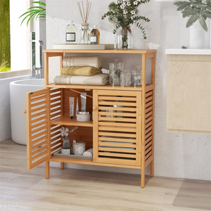 Meuble de rangement autoportant en bois pour salle de bain, entrée et salon - Product Image 2