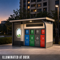 Station de tri des déchets intelligente à LED avec panneau d'information publique et affichage numérique pour les messages municipaux