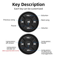 Télécommande multimédia sans fil à bouton Bluetooth pour voiture, moto, volant de vélo MP3, lecture de musique pour IOS, téléphone et tablette Android