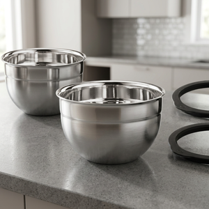 Tazón de Mezcla de Acero Inoxidable, Tazón Redondo para Ensaladas, Sopas y Repostería, Recipiente Moderno para Servir Alimentos en la Cocina - Product Image 5