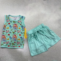Nouvel ensemble de pyjama en bambou pour enfants, t-shirt à poches et short imprimé ferme, pour bébés filles et garçons, du NB au 8T