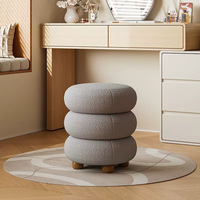 Salon chambre moderne crème velours dressing canapé tabouret rond tabouret chaise maquillage chaise