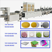 Machine de recouvrement entièrement automatique pour plateaux carrés en carton, pour le bord supérieur et inférieur des plateaux à gâteaux carrés épais et fins