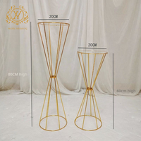 Support floral en métal doré pour centre de table de mariage, décoration de table et accessoires de défilé
